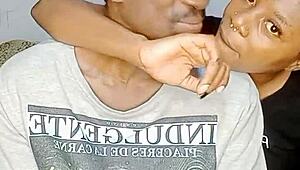 This African teen started with deepthroat on the big black cock. She got sloppy, spitting cum all over her face after the facial.