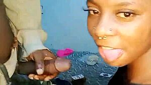 This African teen started with deepthroat on the big black cock. She got sloppy, spitting cum all over her face after the facial.