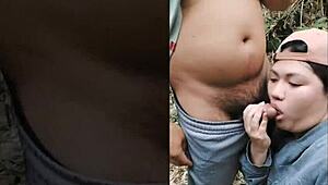 Outdoor blowjob feels so amazing to me