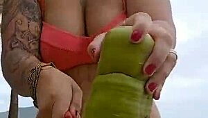 on the beach i'm just making up excuses to flash and show off my big pussy in this exhibitionist moment