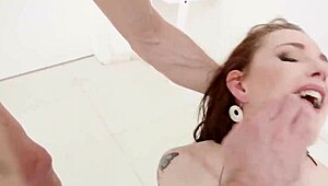 Oh man, these hardcore beasts are stuffing her holes triple and making her squirt everywhere until the floor's soaked in screams 😈