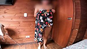 Chica in sexy dress gets pounded in cabin pov