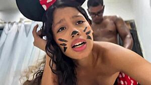 Hey, Minnie Mouse craved some cheese but switched to fun vibes on Halloween instead