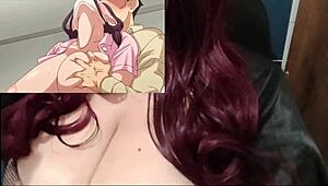 Do you like watching a busty goth girl ride that huge bbc dildo while enjoying hentai?