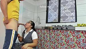 in this casual story, the amateur couple goes hardcore after school with deepthroat blowjob and anal assfucking until creampie cumshot