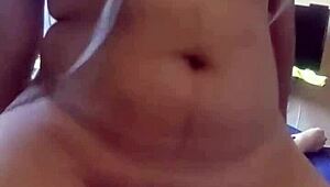 Amateur couple enjoys sensual sex with curvy Latina ex-girlfriend riding big cock.