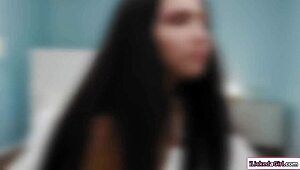 Busty lesbian films girlfriend eating pussy in lingerie with face sitting scissoring and kissing on bunny outfit