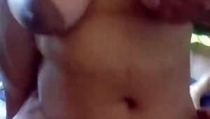 Amateur couple enjoys sensual sex with curvy Latina ex-girlfriend riding big cock.