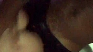 The thick Latina bent over for doggystyle pounding from a big black cock in intense interracial action.