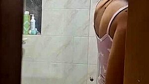 I Spied On My Roommate As She Changed Clothes And Took A Shower In The Bathroom
