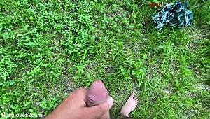 this brunette amateur went solo outdoors for a homemade session and ended up cumming everywhere in usa nature