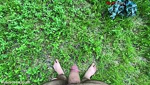 this brunette amateur went solo outdoors for a homemade session and ended up cumming everywhere in usa nature