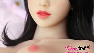 teen sex doll with brunette hair and realistic boobs got used as a fuck doll in wild toy play