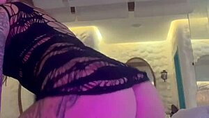 Brazilian latina masturbates solo in hotel room with big ass flashing