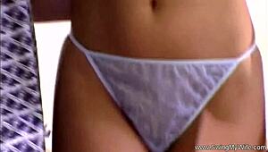 In a fit of rage, the blonde wife decided to cheat on her cuckold husband with two older men in a hardcore threesome.