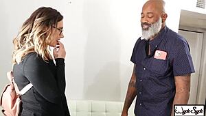 BBC Bull Shaun Dam Fucks Glasses Nympho Red August in Intense Session