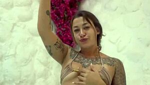 Brazilian latina masturbates solo in hotel room with big ass flashing