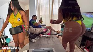 Hey, I was such a naughty slut during the Brazil game 😈, flashing and fucking like a total exhibitionist wife!