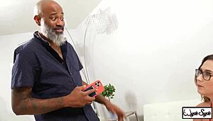 BBC Bull Shaun Dam Fucks Glasses Nympho Red August in Intense Session