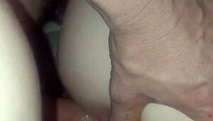 Tight girlfriend slides in that new buttplug before bending over for doggystyle fucking with big cock