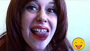 Horny Fetish Queen Shows Off Wild Tongue Action!