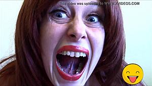 Horny Fetish Queen Shows Off Wild Tongue Action!