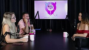 Blonde Brazilian teen Charllottye Sheer Red explores a swing house adventure with friends in glamorous lingerie