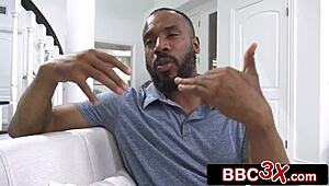 Tiny babysitter Avery Black gets banged hard by an enormous black cock in intense session