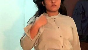 filipina bbw slut moans loud during her clothes-ripping strip tease with fat curves