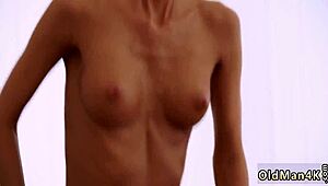 that short-haired teen feels so aroused by his grey hair during intense anal action