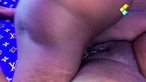 Hey check this ebony big ass riding next door neighbor's monster cock with creampie finish and loud moans