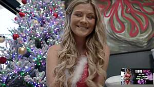 Step Mom Ellie Tay Rides in Cowgirl and Doggystyle for Taboo Christmas Gift