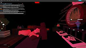 Blonde bitch gets fucked hard by monster cock in deepthroat action! Rough pounding in Roblox Studio!