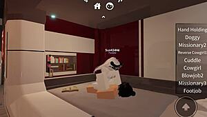 horny bitch gets rough fucked while riding on roblox