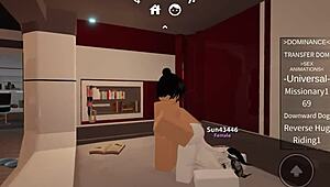 horny bitch gets rough fucked while riding on roblox