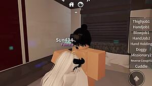horny bitch gets rough fucked while riding on roblox