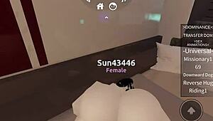 horny bitch gets rough fucked while riding on roblox