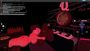 Blonde bitch gets fucked hard by monster cock in deepthroat action! Rough pounding in Roblox Studio!