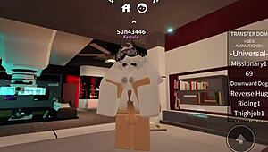 horny bitch gets rough fucked while riding on roblox