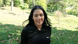 Met Colombian pornstar Ashley Sanz who invited me to fuck her tight ass in amateur session