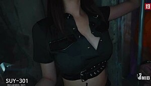 Intense Desire as Two Naughty Guards Seduce Big Dick Prisoner in Bisexual Threesome with Toys