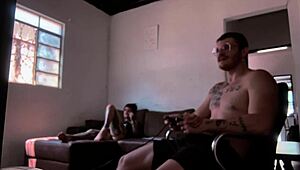 in this neutral tale, we see behind-the-scenes footage of sucking carmona while playing video game.