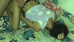 skinny colombian girl fucked hard by horny neighbor