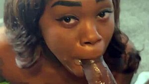 Ebony Stripper Dances Then Rides Big Black Cock in Wet Pussy Fucking and Cumshot