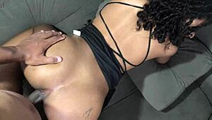 Visited My Ex in Black Dress with Round Ass and Couldn't Resist Kissing Latina Babe in Fishnets