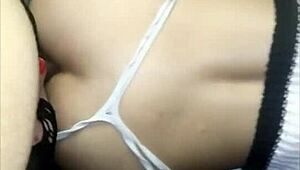 In this tale, a boyfriend dresses as a woman to penetrate the ass of his petite 18+ brunette Latina partner