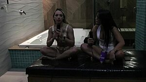 Blonde Brazilian teen in lingerie joins a wild group swinger compilation with anal sex and bisexual fun! 🔥👯‍♀️