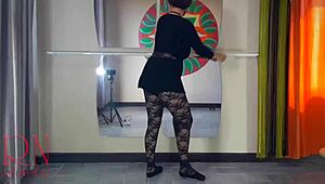 ballerina in fishnets gets her ass spanked and pussy fucked hard by dominating teacher in studio punishment