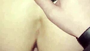 Risky sex unfolds in the hotel parking lot with muffled moans