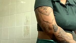 She enjoys flashing her big swollen pussy in exhibitionist style.